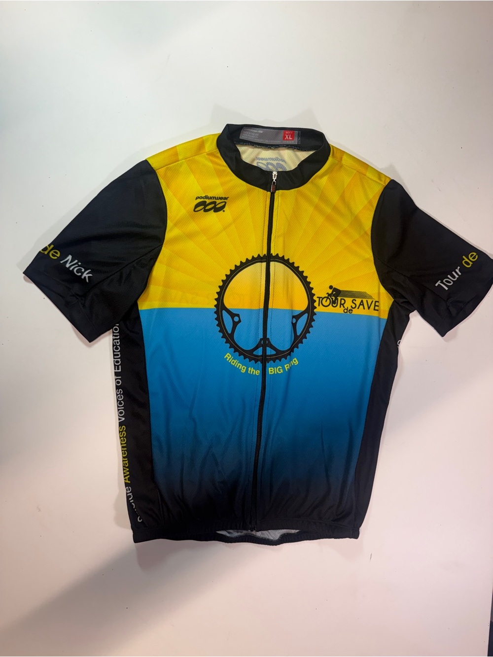 Tour de Save Men's Yellow & Blue Cycling Jersey